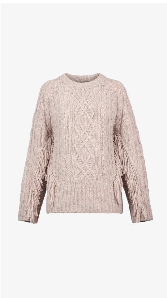 Crewneck Fringe Sweater