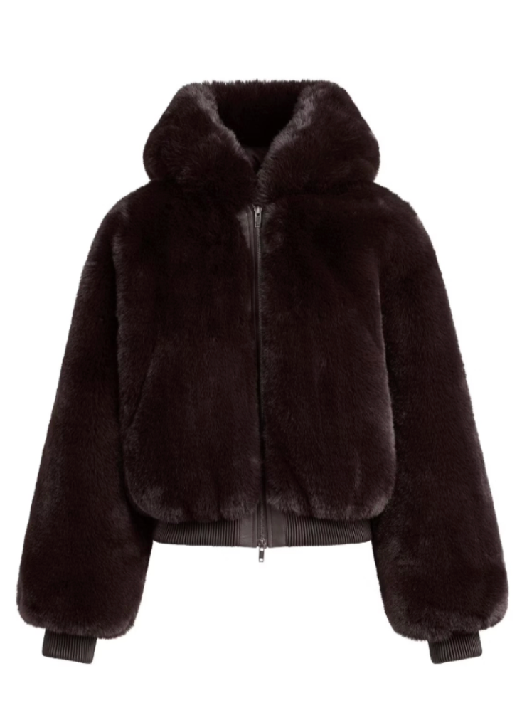 Chocolate Fur Zip Jacket